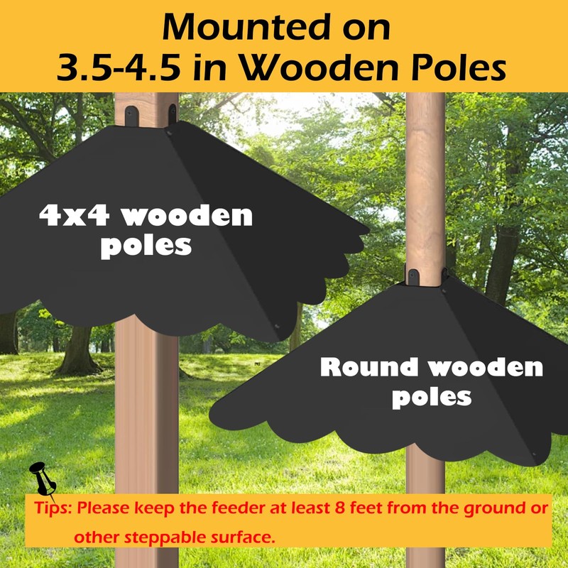 Firmlly Metal Squirrel Baffle for 4x4 Post, Outside Wooden Pole