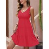 Women's Summer Tiered Sundress, V-Neck Sleeveless Ruffle Casual A-Line Beach