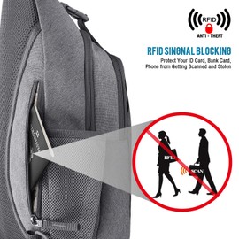 G4Free Sling Bag Backpack Anti Theft Chest Shoulder Bag Crossbody Gym Daypack with Earphone Hole for Outdoor Cycling Travel Hiking Men Women