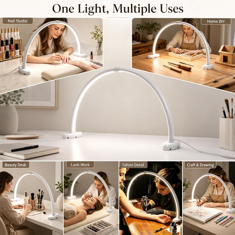 welltell Half Moon Nail Light, 180° No Shadow LED Nail
