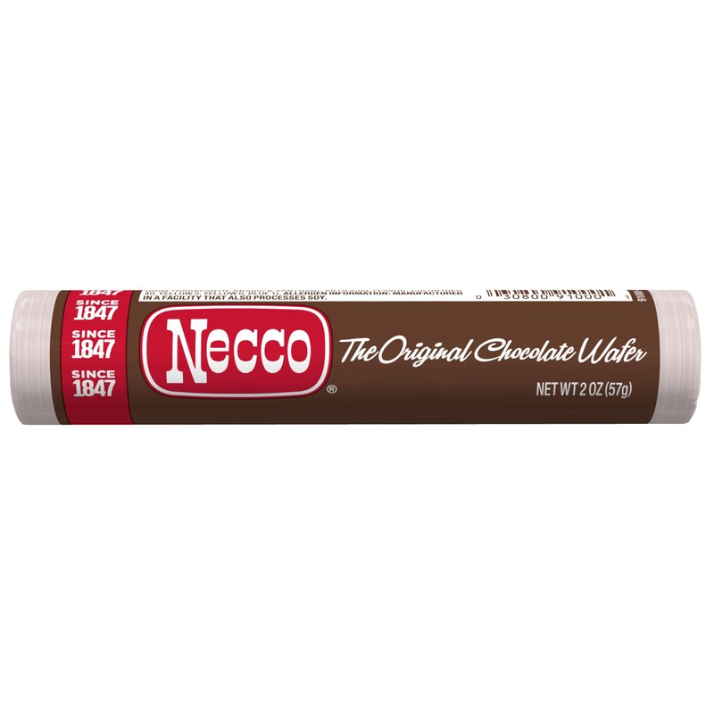 Chocolate Necco Wafers Candy, 24 Pack (2 Ounce Rolls Each),