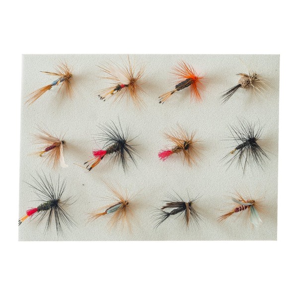 Dry Flies Fishing Set 12 Tied Flies, Trout Bait, Artificial