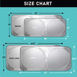 FH Group Foldable Penguin Print Car Windshield Sun Shade - Portable Reflective Sun Visor for Sedans, SUVs, and Trucks Black