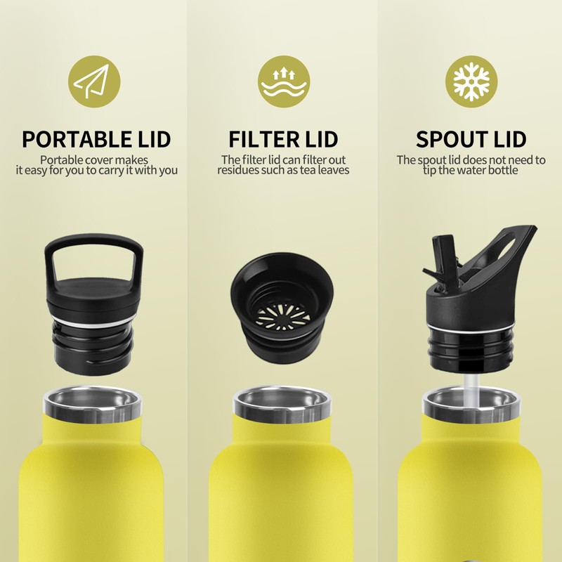 Thermos Flask, 1000 ml, BPA-Free, Stainless Steel, Leak-Proof Insulated Flask,