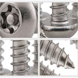 BOZONLI M4.8 Wood Screws, Tapping Screws, Torx Pan Head Self-Tapping Screws, Anti-Theft Screws with Post Core, M4.8 x 32 mm, Pack of 20