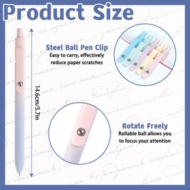 TPBSITNS 5Pcs Cute Gel Pens Black with 10 Refills, Retractable Quick Dry 0.7mm Medium Point Pens Smooth Writing Pens, High-End Series Aesthetic Gradient Pens for Journaling, School Office Supplies