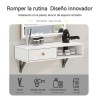 Muebles Para Barbería Con Cajón Mesa Flotante Pared 15cm Blanco