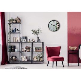 IIK COLLECTION Plastic Designer Analogue Round Wall Clock with Glass for Home/Kitchen/Bed Room/Office (Multicolour, 28 x 28 x 6 cm)