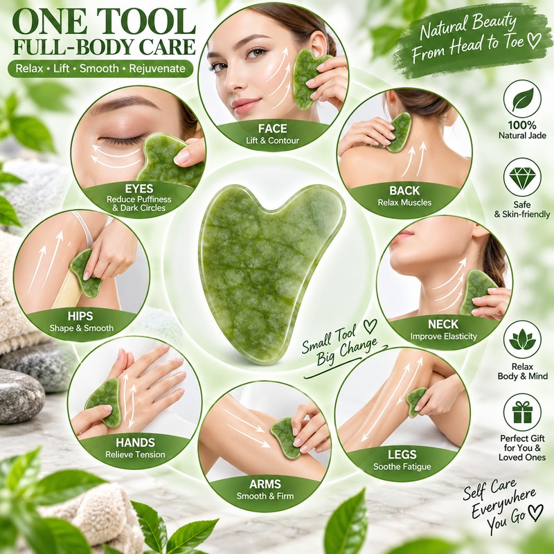Natural Jade Roller Massager Facial Roller Jade Stone Liftting Anti-wrinkle