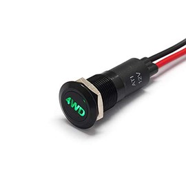 Alpinetech PLB12MS 12mm 1/2" 12V LED Metal Signal Indicator Pilot Dash Light (4WD)