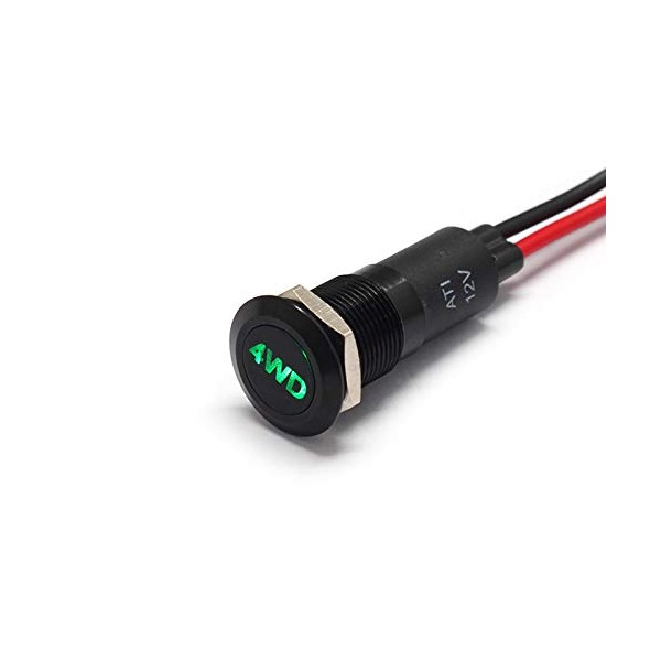 Alpinetech PLB12MS 12mm 1/2" 12V LED Metal Signal Indicator Pilot