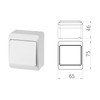 Easily mounted IP44 switch White Schalterserie wet rooms