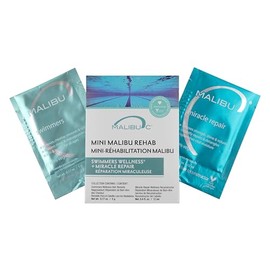 Malibu C Mini Rehab Swimmers Wellness - Contains 2 Remedy Packets - Discoloration Correcting Care for Swimmers - Restores Hair Shine & Moisture