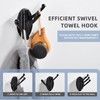 Angle Simple Folding Towel Hook Matte Black, Metal Swivel Robe