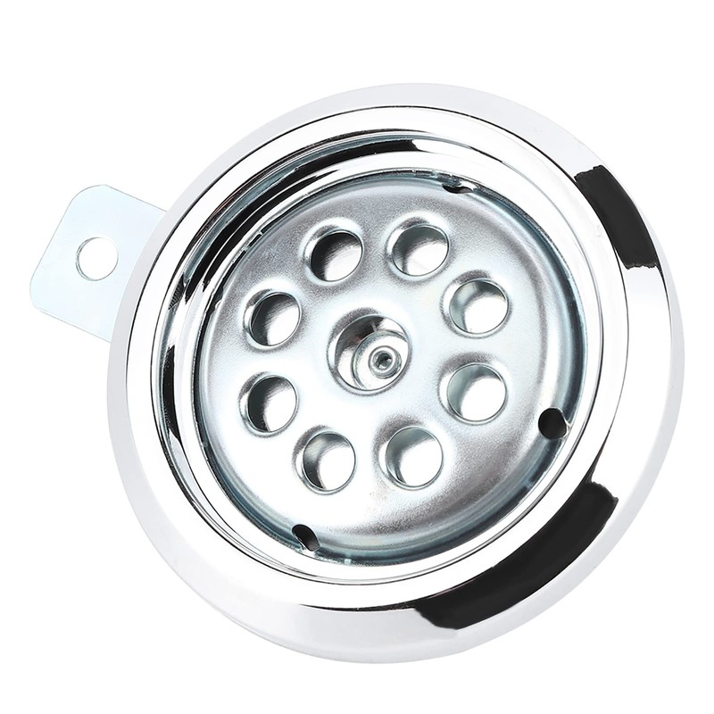 Universal Powerful 105dB Motorcycle Horn with Chrome Lid Honeycomb Pattern