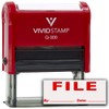FILE By Date Self Inking Rubber Stamp (Red Ink) Large