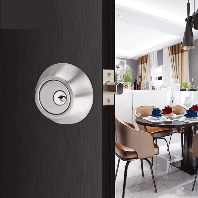 Classic Combo Door Lock, Satin Nickel Key Double Cylinder Deadbolt