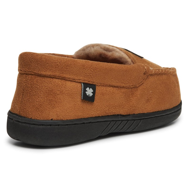 Lucky Brand Boy's Micro Suede Fuzzy Lined Moccasin Slippers for