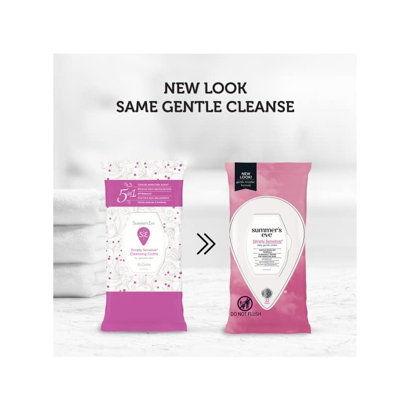 Summers Eve Cleansing Cloths 32 Count Simply Sensitive (6 Pack)