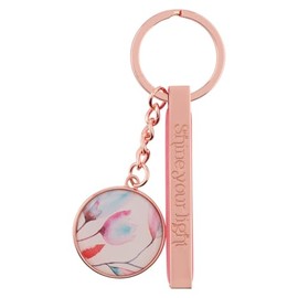 Keyring in Tin-Pink Petals/Shine Your Light