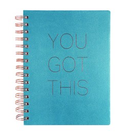 Graphique Medium Vegan Leather Spiral Journal, You Got This – 6” x 8", 192 Lined Pages,"You Got This" Quote Embellished in Rose Gold Foil on the Cover – Perfect for Taking Notes, Lists and More