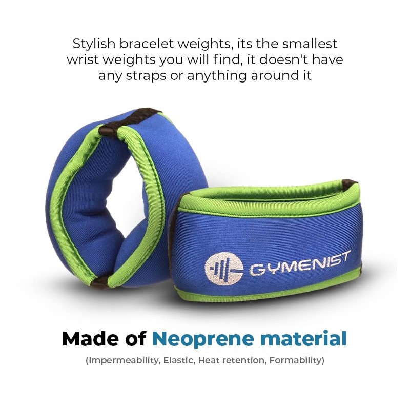 GYMENIST Wrist Weights Running Stylish Bracelet Weights (1 LB)