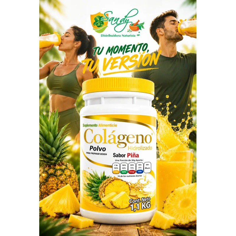 Colágeno Hidrolizado Sandy 1.1 Kg Sabor Piña