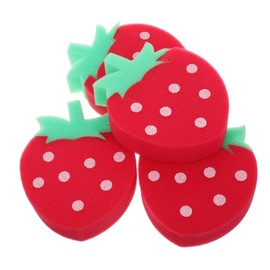 Hohopeti 4 Pcs Cute Strawberry Shaped Bath Sponges Soft Sponge Body Scrubber for Boy Girl Friendly Material Engaging Design Enhances