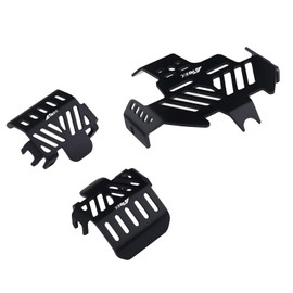 NMNRC Black Steel Chassis Skid Plate Front Rear Axle Portector Defend Armor for TRX4 for Bronco K5 Blazer Defender Upgrades Parts