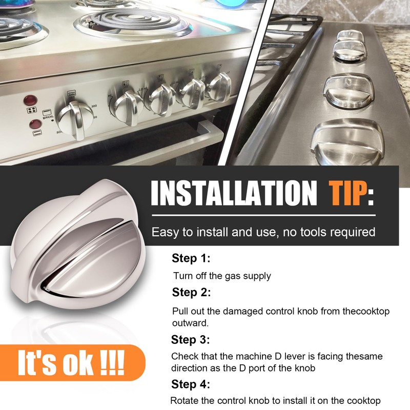 WB03T10284 Oven Knobs Replacements for GE, Stove Knobs for GE