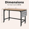 LDAILY Standing Desk with Wheels, Metal Frame Conference Table on