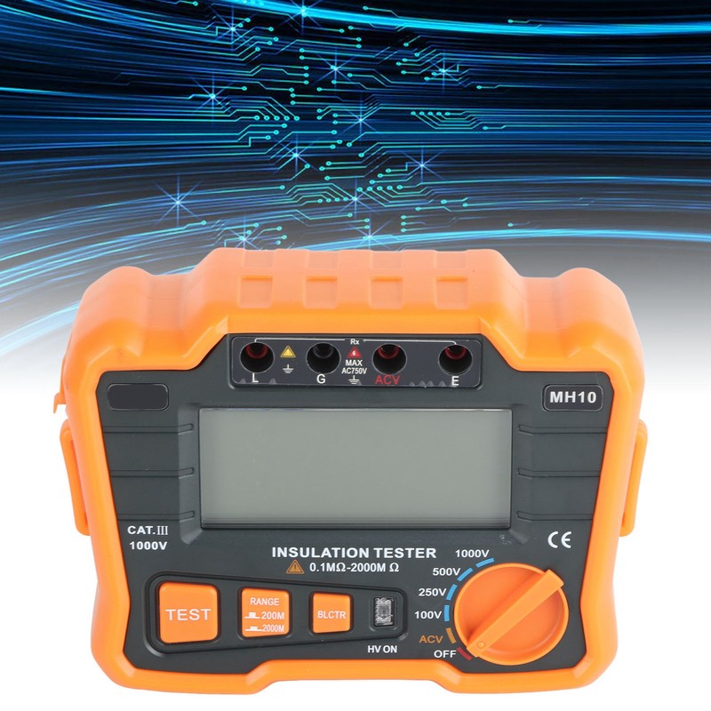 Digital Megohm Meter Electrical Earth Resistance Insulation Tester High Accuracy
