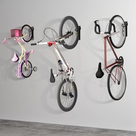 suptek 2 Packs of Vertical Bike Rack Wall Mount - Heavy Duty Garage Bike Hanger for Indoor Storage, Easy to Hang and Detach, Supports Up to 132 lb, BYPA01-2