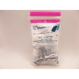 SHARKBITE 24946 1/2" PTC X 1/2" MIP CHROME-P BRASS QUARTER-TURN ANGLE STOP VALVE