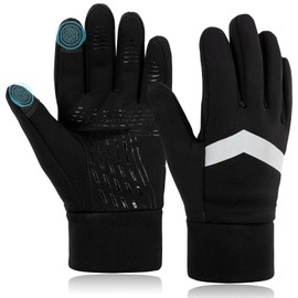 Kids Gloves Winter Waterproof Thermal Sports Gloves Anti-slip Touchscreen Sensitive Field Gloves for Age 4-12 Years Children Boys Girls Football Ski Riding Cycling Running Hiking (Black, M)