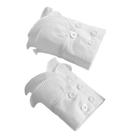 Eyibenlilan Detachable Sleeves Elegant White Delicate Chiffon Cuffs With Victorian Style Fold Sleeves For Women & Girls