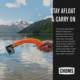 Chums SportFloat Eyewear Retainer - Floating Glasses Strap for Water Sports, Fishing and Boating - EV Orange