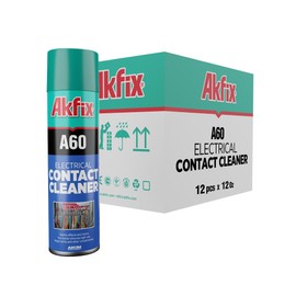 Akfix A60 Electrical Contact Cleaner Spray (12x12 oz.) - Contact Cleaner Electronics, Dry Cleaner for Flux and Other Surface Contaminants, Safe for Circuit Boards & Electronics | 12 oz. 12 Pack