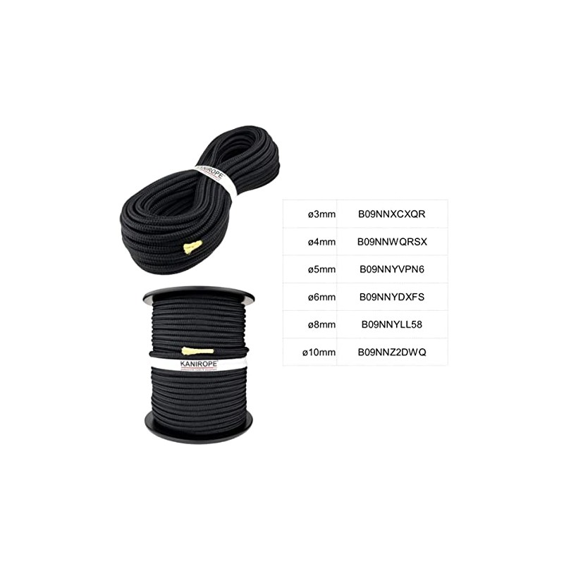 Kanirope® Polyester Rope with Aramid Core Kevlar Rope Parabraid 10