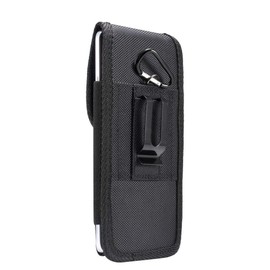 DFV mobile - Nylon Belt Holster with Metal Clip and Card Holder für Archos Oxygen 68 XL (2019) - Black