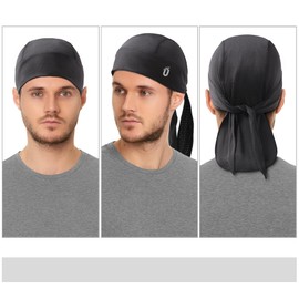 Oscenny Bicycle Headwear, Lightweight Perforated Material, Quick Drying Bandana, Sports Headwear, Sun Protection, Cycling, Running, Motorcycle Hat, black