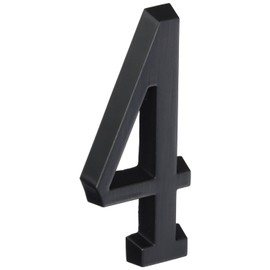 Distinctions by Hillman 843258 4-Inch Die Cast Self-Adhesive House Address Plaque, Aged Bronze, Number 4