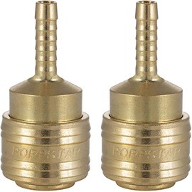 Poppstar 2x Quick Coupling Compressed Air NW 7.2 with Hose Nozzle (for Hoses with LW 6 mm) for Compressed Air Connection
