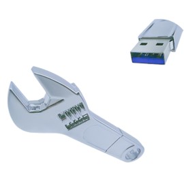 EcooDisk 128GB USB 3.0 Flash Drive Metal Wrench High Speed Jump Drive Data Storage Silver