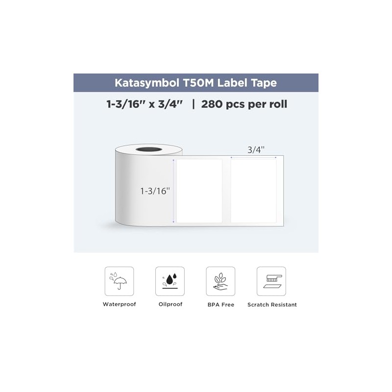 Supvan Cinta Etiquetar T50m Adaptada Etiquetas Paquetes Recambio Color Blanco