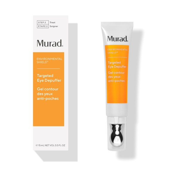 Murad Targeted Eye Depuffer - Anti-Aging Eye Cream, Formulated to Visibly Brighten, Depuff, and Firm Under-Eyes - Ginseng, Lily, and Caffeine Massage Away Puffiness and Under-Eye Bags - 0.5 Fl Oz