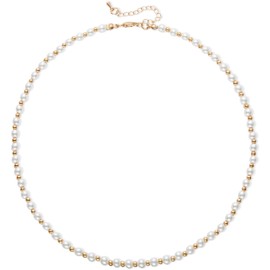 BABEYOND - Collar redondo de perlas de imitación para novia, Una talla, Perlas artificiales, Sin piedra preciosa