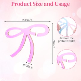 Qiuruoo Wine Glass Charms, Bow Decor As Drink Markers to Distinguish Glasses; Bow Party Decorations Suitable for Bachelorette Party, Bridal Celebration, Birthday Party（Gradient Pink）