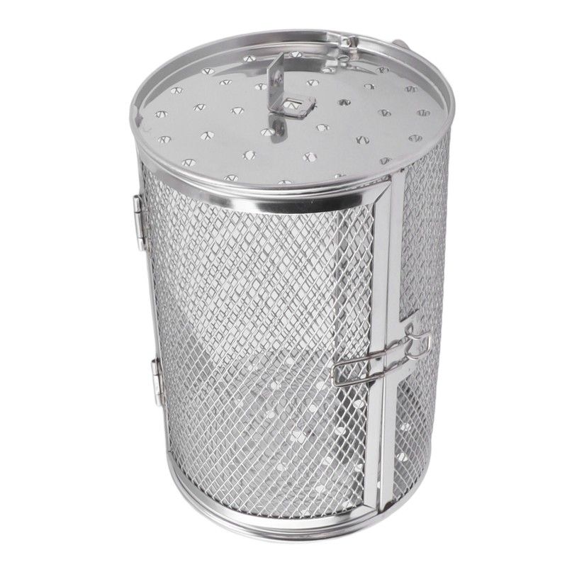 Rolling Grilling Basket Stainless Steel Grill Cage Round Stainless Steel
