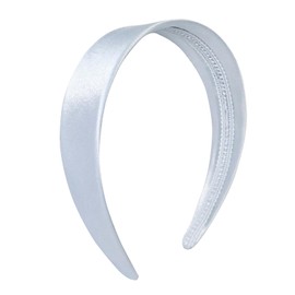 1.6 Inch Wide Silk Satin Headband for Women Girl Teen, Solid Plain DIY Hair Accessories Holiday Gifts (White)